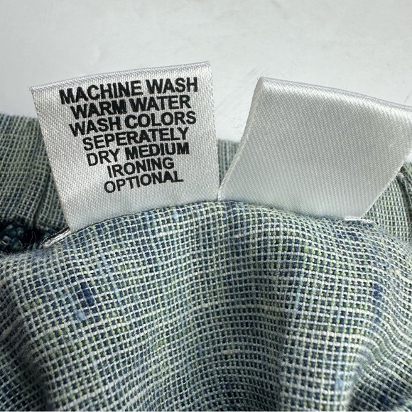 FLAX 100% Linen Green Maxi Skirt Women's 1X Elastic Waist Lightweight Lagenlook - Picture 7 of 8